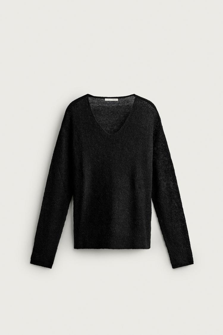 Jersey cuello pico textura