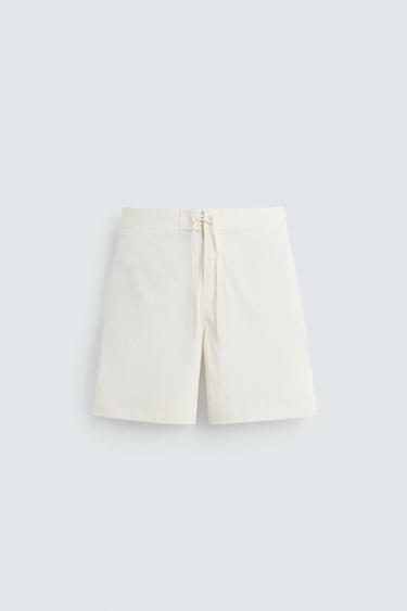 ثوب سباحة طويل - أبيض مكسور الخاص بـ Zara