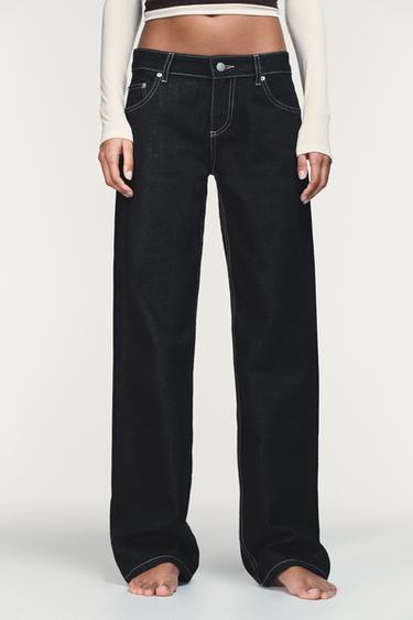 TRF LOW-RISE WIDE-LEG JEANS - Dark navy by Zara