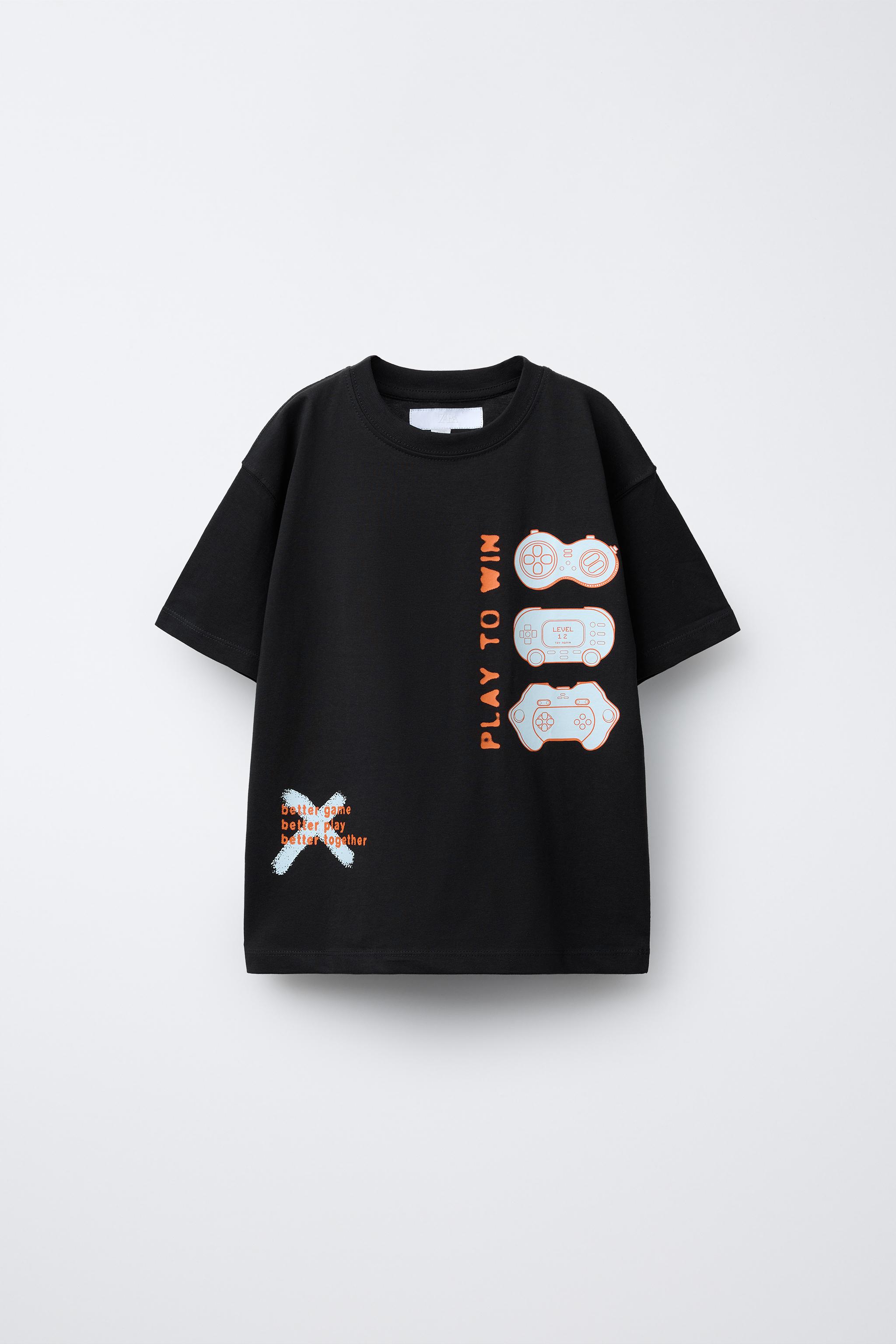 GAME PRINT T-SHIRT - Anthracite grey | ZARA Australia