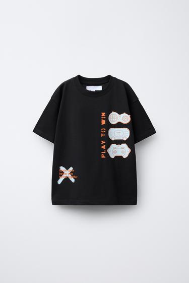 GAME PRINT T-SHIRT - Anthracite grey by Zara - Image 0