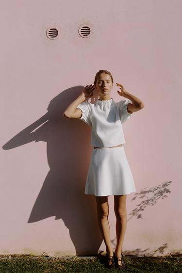 GATHERED KNIT TOP - White by Zara