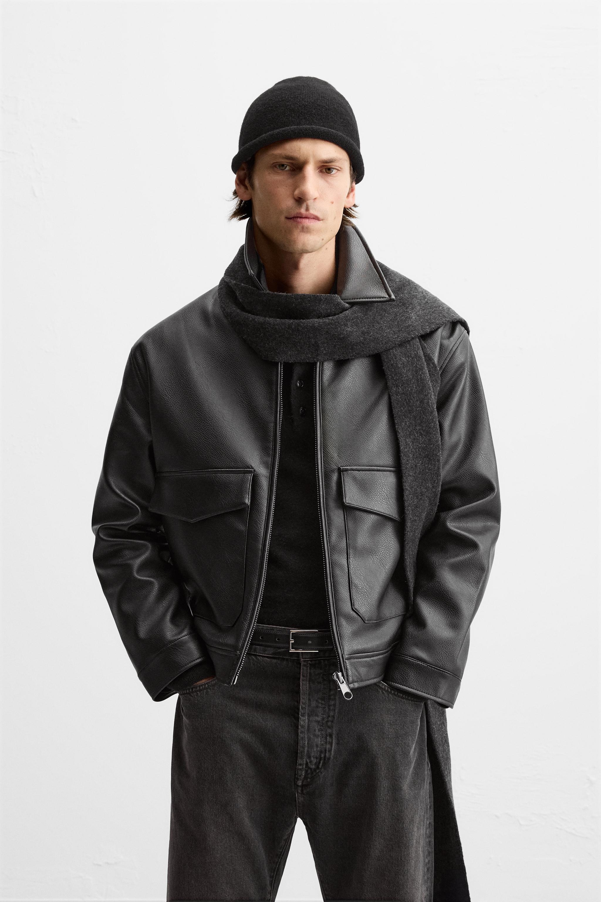 Chaqueta polipiel hombre zara hotsell