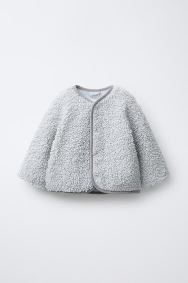 FLEECE-LINED FAUX SHEARLING JACKET - Ice by Zara