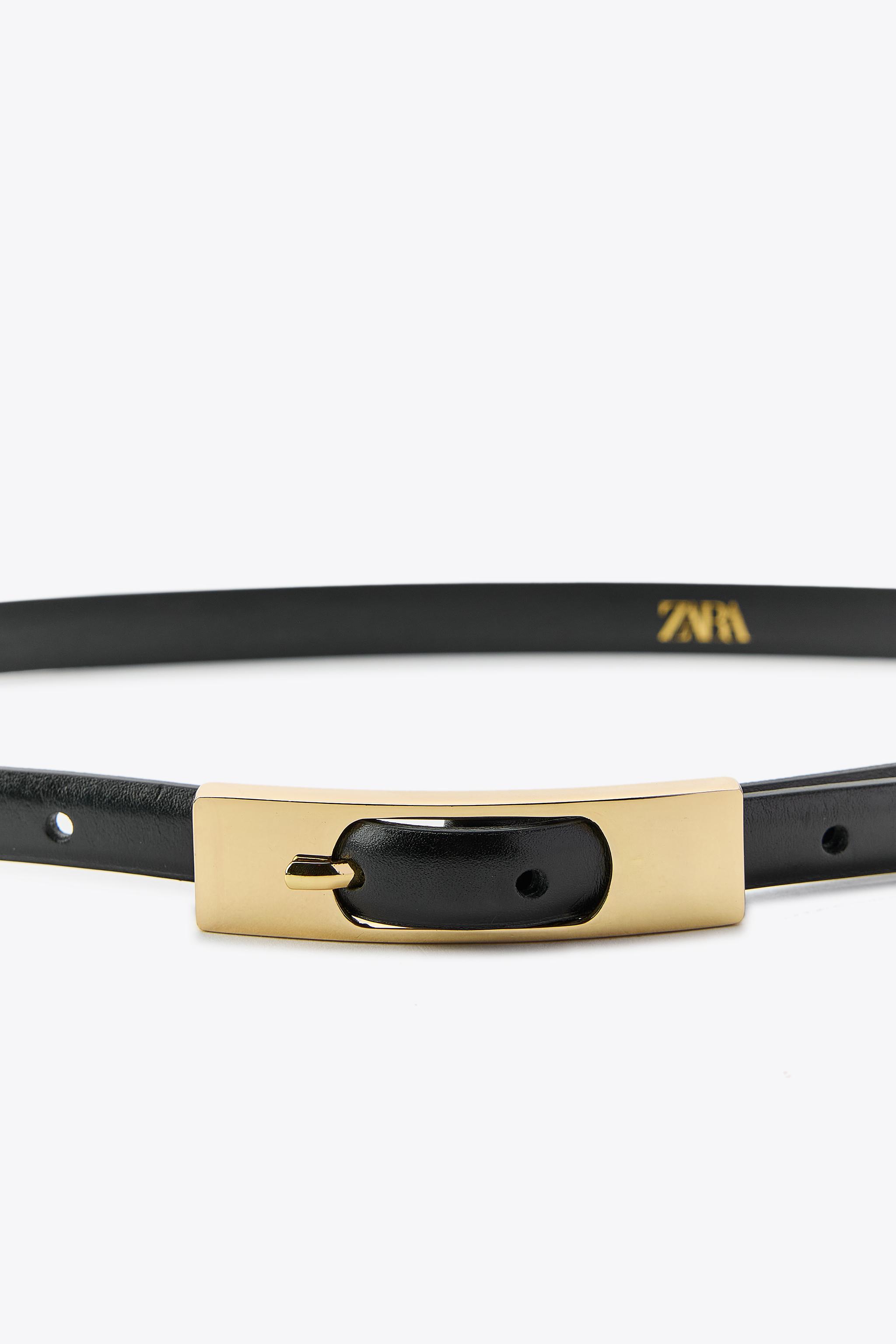 THIN BELT WITH RECTANGULAR BUCKLE - Brown | ZARA Australia display picture 2