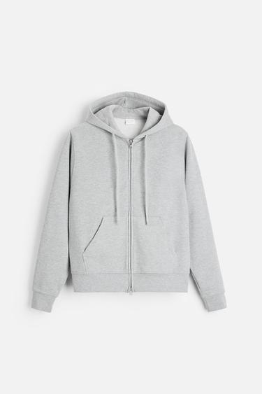 ZIP-UP HOODIE - Grey marl by Zara