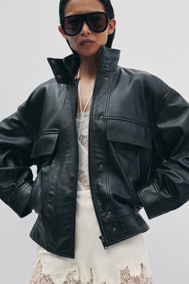 ZW COLLECTION LIMITED EDITION LEATHER JACKET - Black by Zara