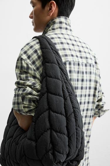 QUILTED NYLON BAG - Black by Zara - Image 0