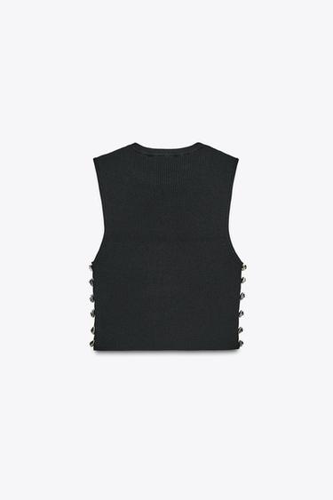 RIB KNIT TOP - Black by Zara - Image 4