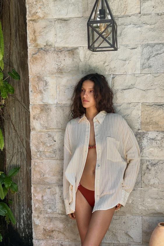 OVERSIZED GAUZE SHIRT WITH POCKET from Zara - $39.90