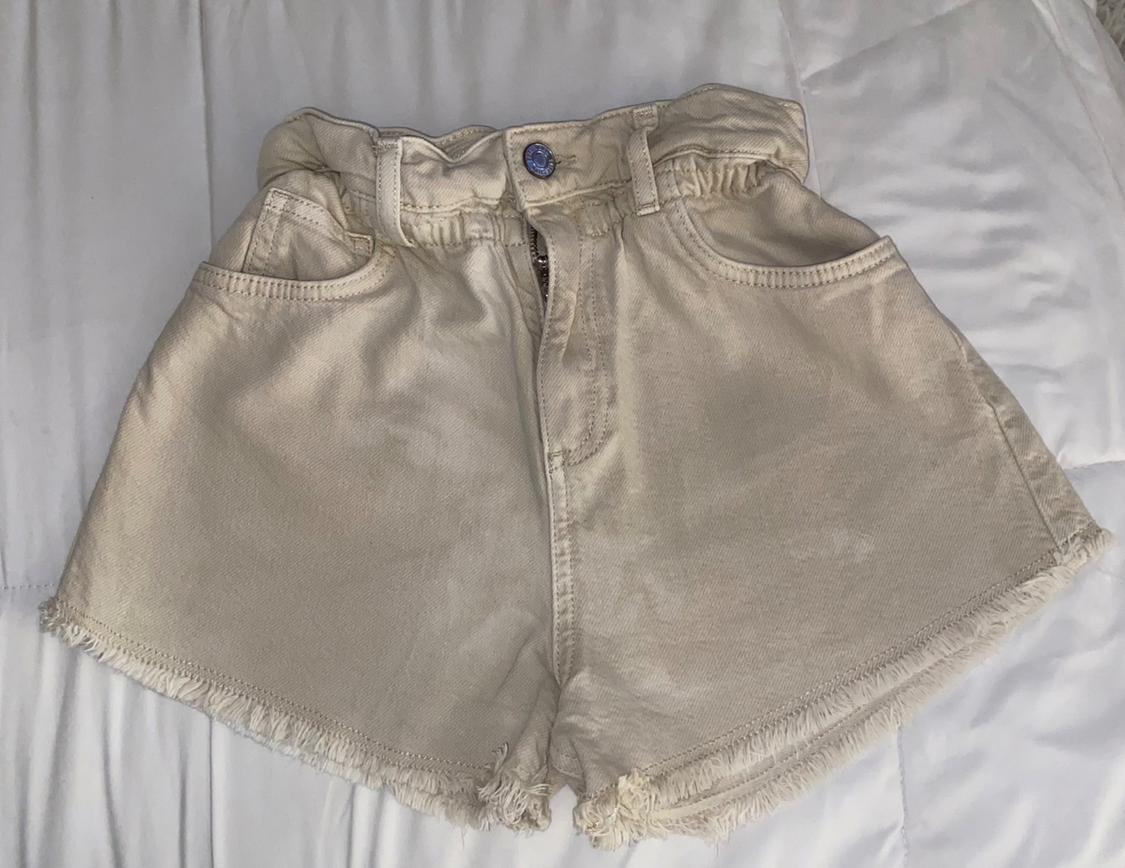 GARMENT DYED ELASTICIZED DENIM SHORTS