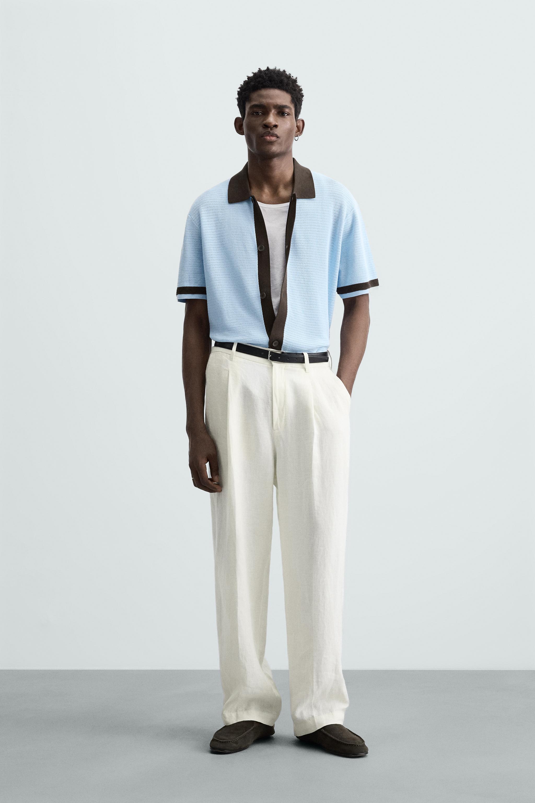 #23-2873 らむね CONTRAST PYJAMA SHIRT - Sky blue | ZARA South Africa