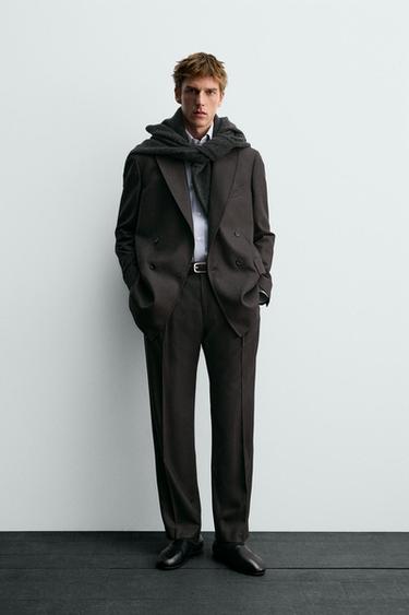 AARON LEVINE X ZARA WOOL SUIT TROUSERS - Brown by Zara - Image 0