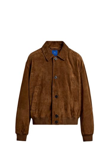 جاكيت كروب جلد شمواه AARON LEVINE X ZARA - تبغي by Zara