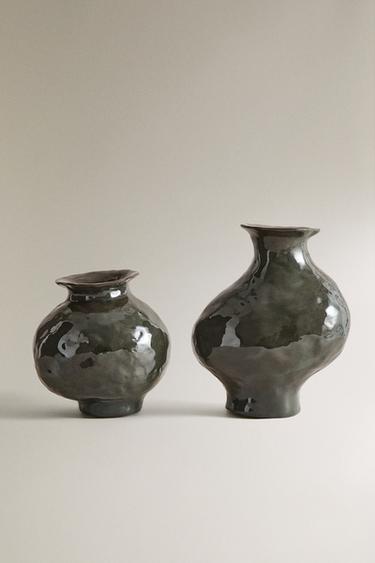 IRREGULAR CERAMIC VASE - Greys by Zara