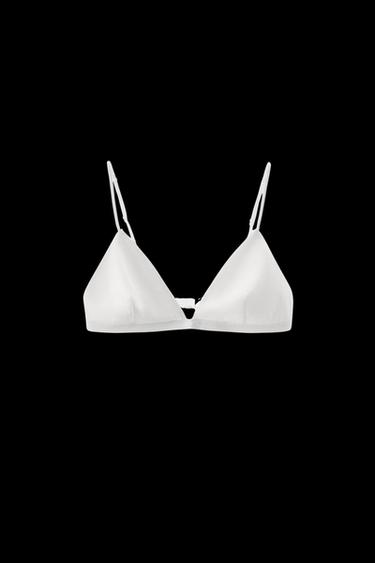 Zara MODAL TRIANGLE BRALETTE - White - Image 0