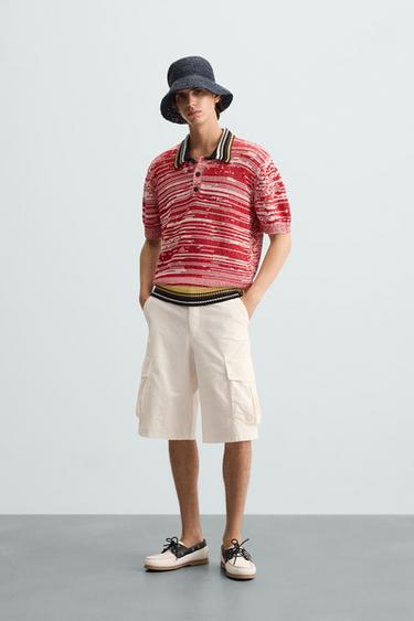 POLO PUNTO CONTRASTE - Rojo de Zara - Imagen 0