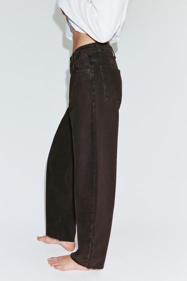 TRF BARREL HIGH-WAIST JEANS - Brown by Zara - Image 3