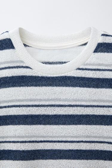 T-SHIRT EN MAILLE RAYURES - Rayures de Zara - Image 2