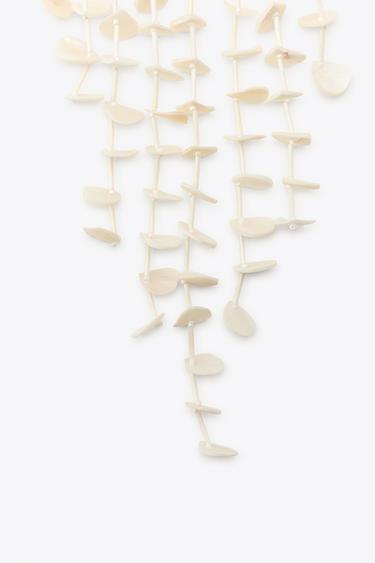 CORD AND SEASHELL NECKLACE - Ecru by Zara - Image 3