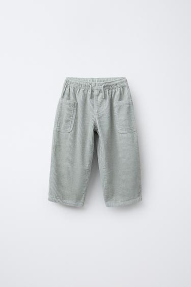 PANTALÓN PANA BOLSILLOS - Verde de Zara