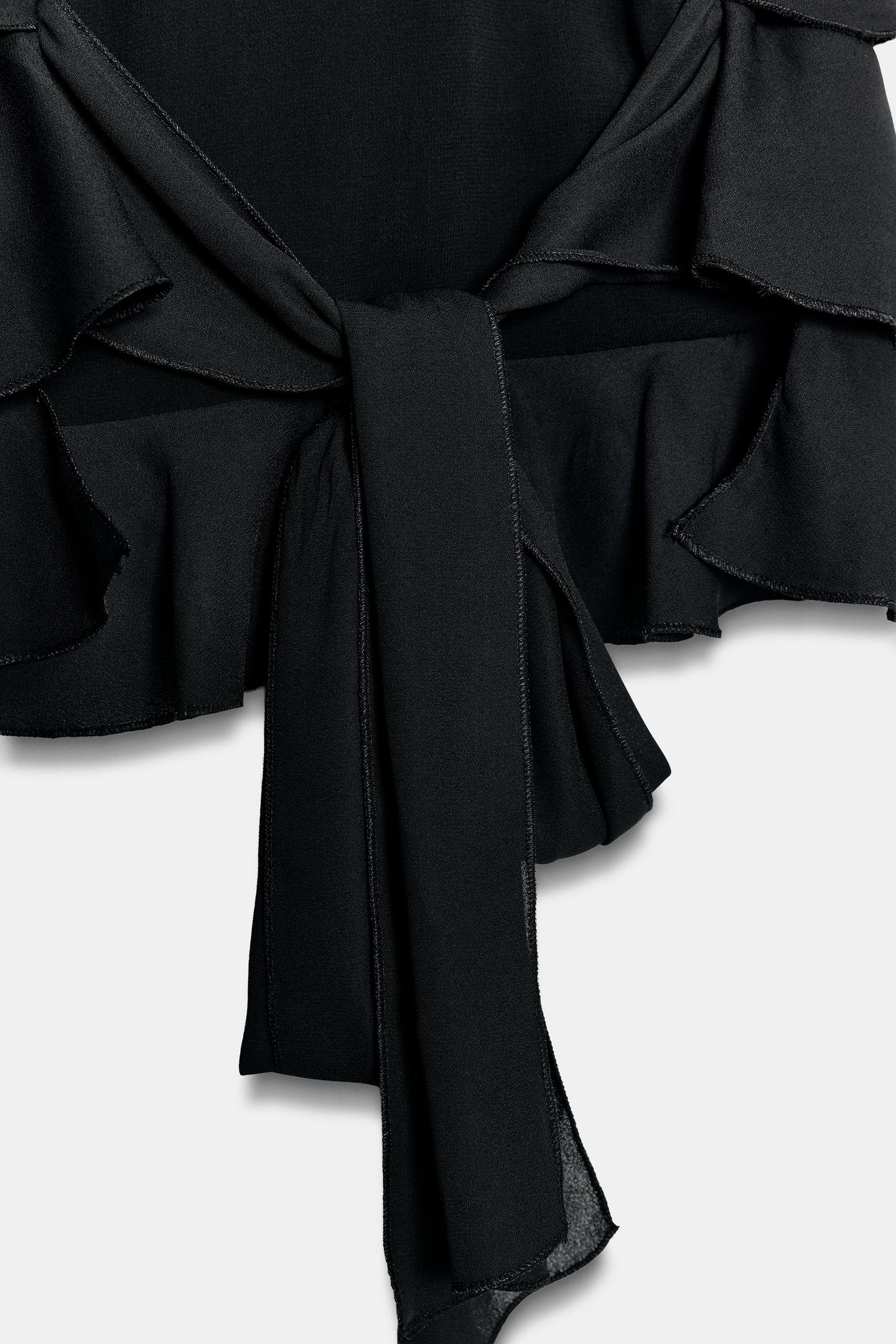 Женский топ Zara Georgette Halter Top, цвет: Чёрный — фото 7