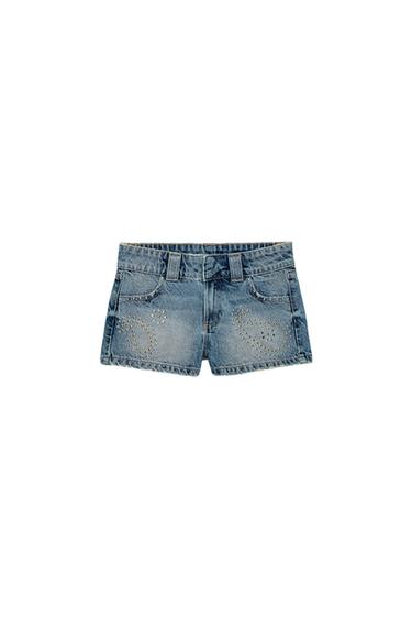 Z1975 MINI STUD SHORTS - Mid-blue by Zara