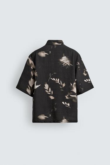 CHEMISE FLUIDE À IMPRIMÉ FLEURI - Noir de Zara - Image 7
