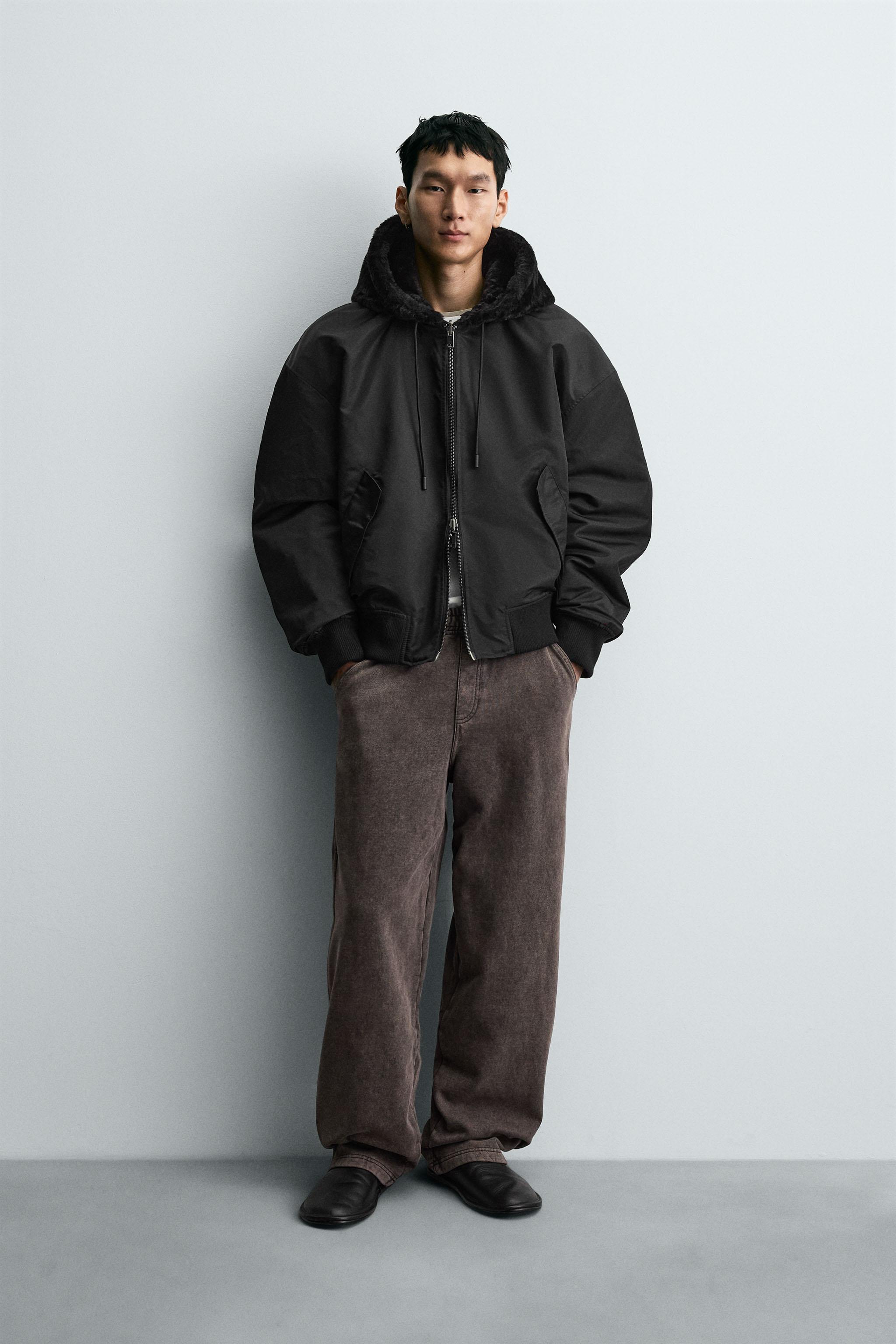 Watch Teddy Zara Nero Bomber Jacket Giacca Pelosa Zara Giacca