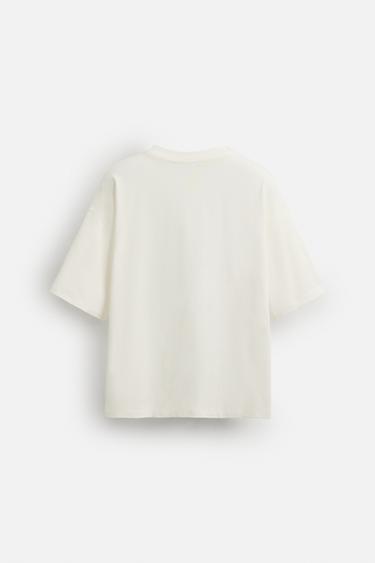 T-SHIRT À INSCRIPTION IMPRIMÉE - Blanc de Zara - Image 6