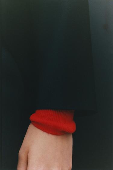 PULL À RAYURES 100 % LAINE EXTRA DOUX - Rayure rouge de Zara - Image 3