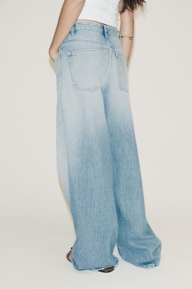TRF WIDE-LEG HIGH-WAIST JEANS WITH CROSSOVER WAIST - Light blue by Zara - Image 5