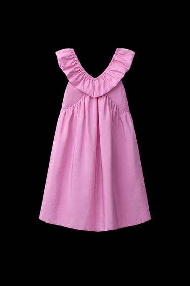TAFFETA RUFFLE DRESS - Neon pink by Zara - Image 0