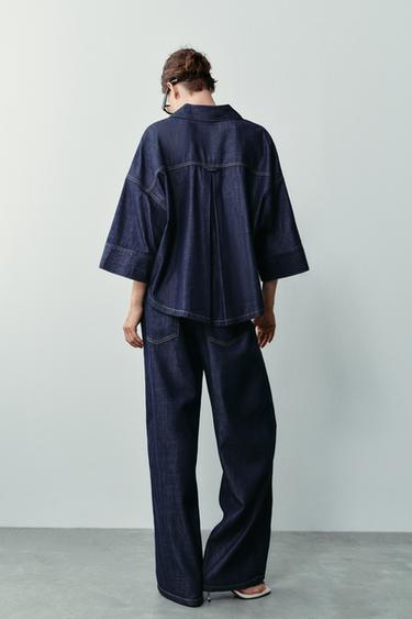 CHEMISE Z1975 EN DENIM À MANCHES LARGES - Bleu de Zara - Image 5