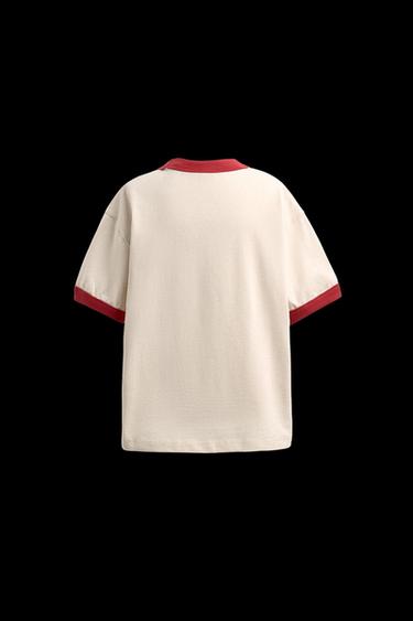 Zara AGES 7-14/ HARRY LAMBERT FOR ZARA X DISNEY TEXT T-SHIRT - Ecru