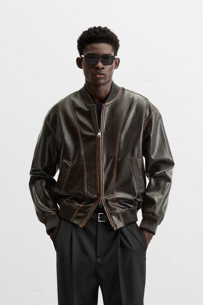 ZARA MAISONSPECIAL Leather Bomber レザー M - メルカリ