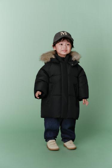 LONG 50% FEATHER AND 50% DOWN WATER-REPELLENT AND WIND-RESISTANT PUFFER JACKET - Black by Zara