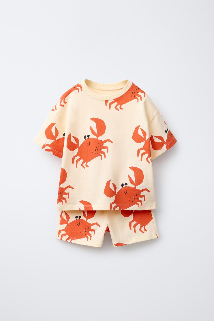 CRAB JOGGING T-SHIRT AND SHORTS SET