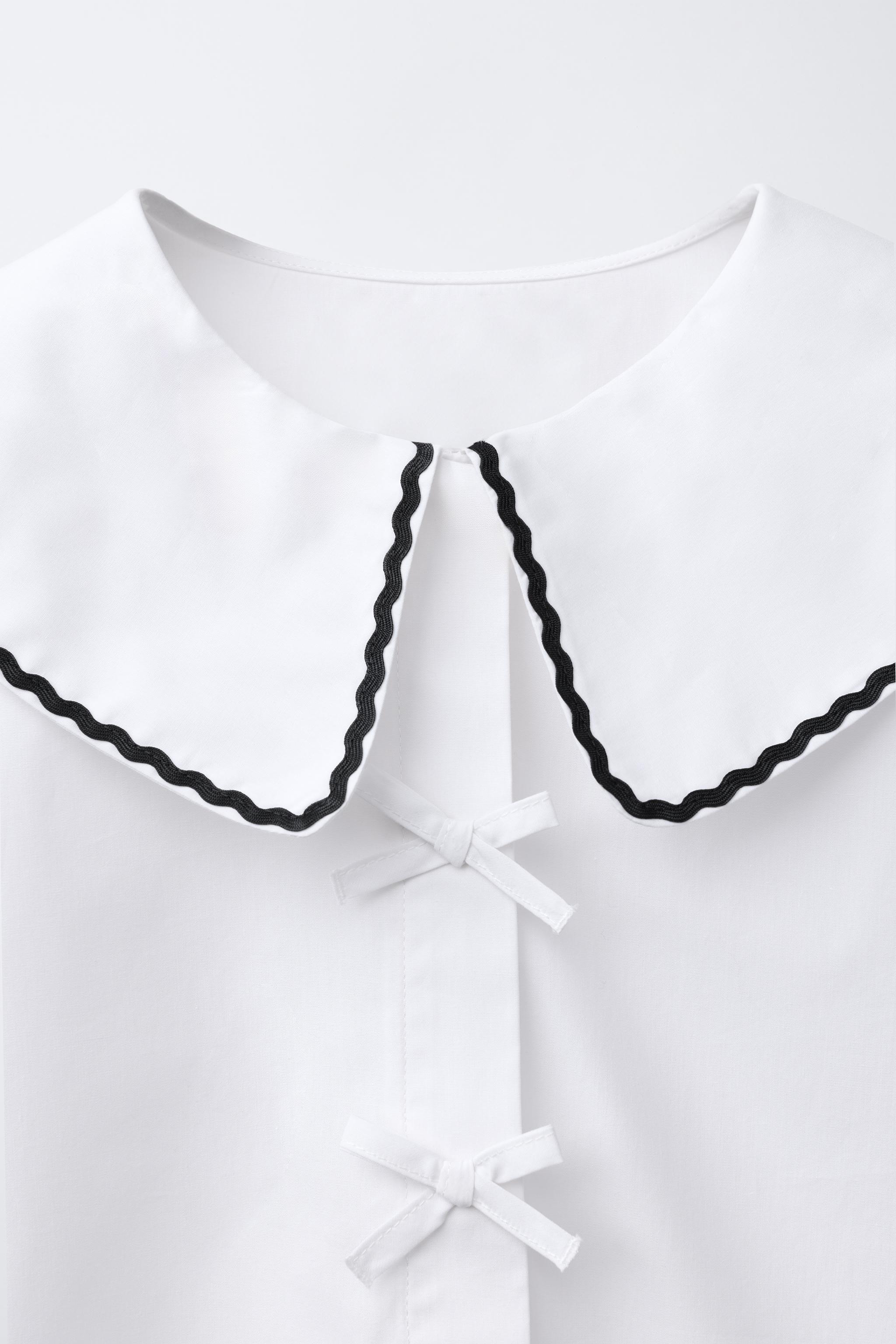 【SARTO】 \"OPEN COLLAR BLOUSE\" Freequent witte dames blouse | Shop nu bij Sans-online.nl