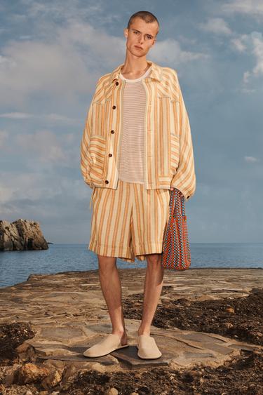 STRIPED LINEN JACKET - LIMITED EDITION - 089 by Zara