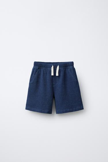 TEXTURED BERMUDA SHORTS - Blue by Zara