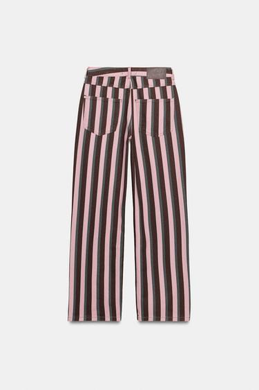 Z1975 STRAIGHT STRIPED MID-RISE JEANS - striped by Zara