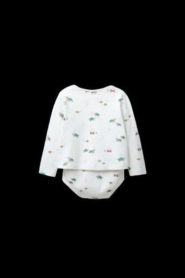 Zara POINTELLE SEA BODYSUIT AND JACKET SET - Oyster-white
