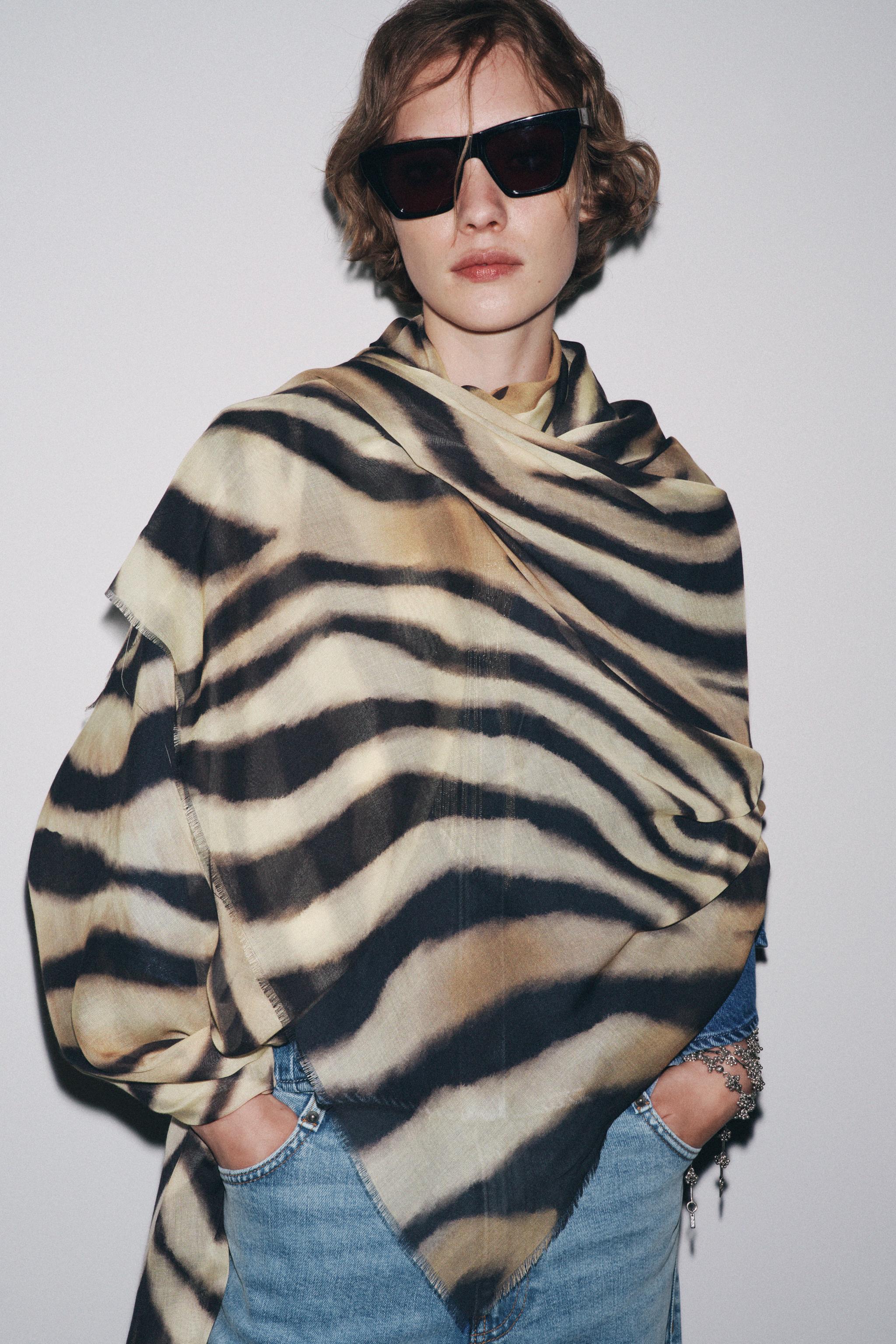 スペイン発送 ZARA アニマル柄スカーフ 選べるデザイン 定番人気 アニマルプリント モダールスカーフ - 豹紋 | ZARA Japan / 日本