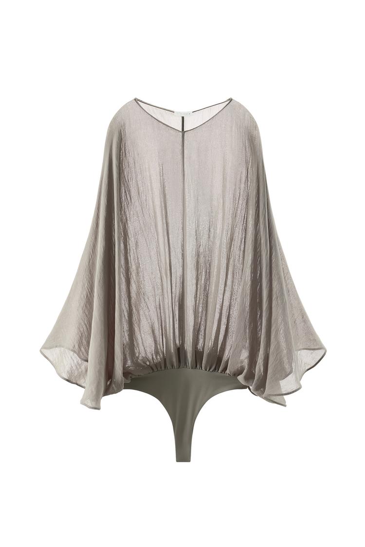 FLOWING SEMI-SHEER BODYSUIT
