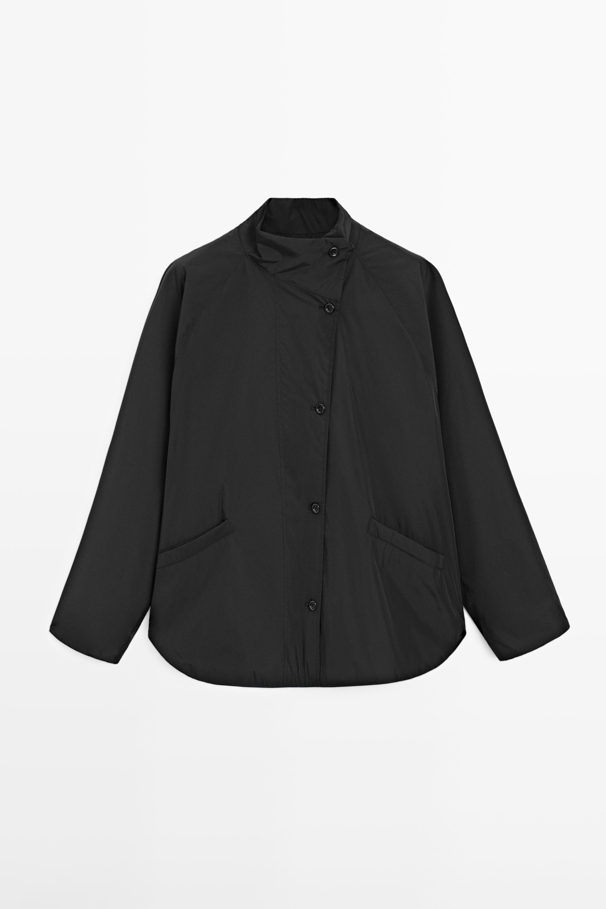 Short padded parka with collar detail