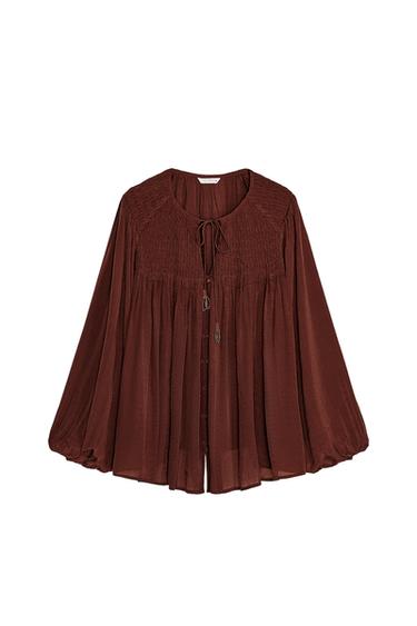 GATHERED FLOWING BLOUSE