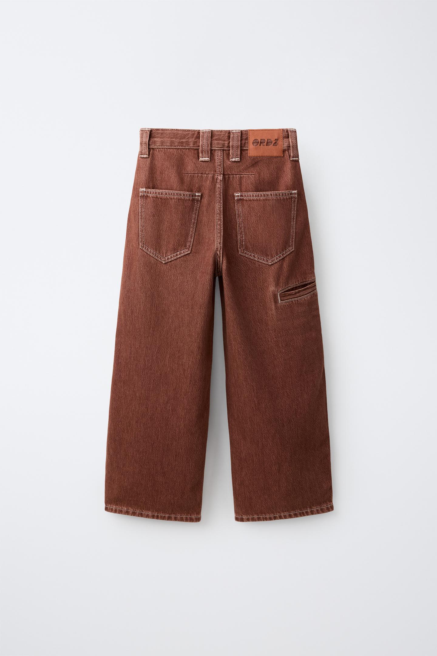 Детские джинсы Zara Baggy, цвет: Кирпичный — фото 3