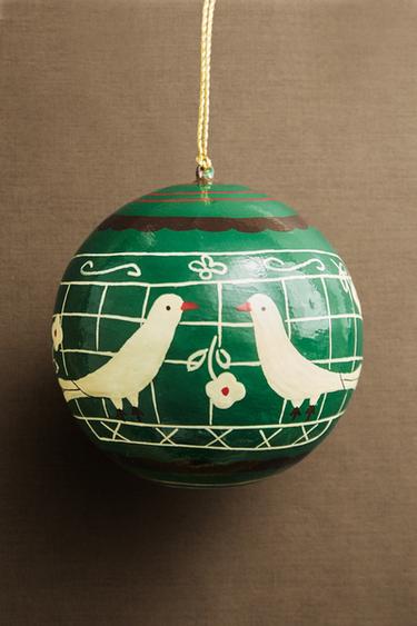 DÉCORATION SAPIN BOULE POULES ET FLEURS NOËL - Vert de Zara - Image 4