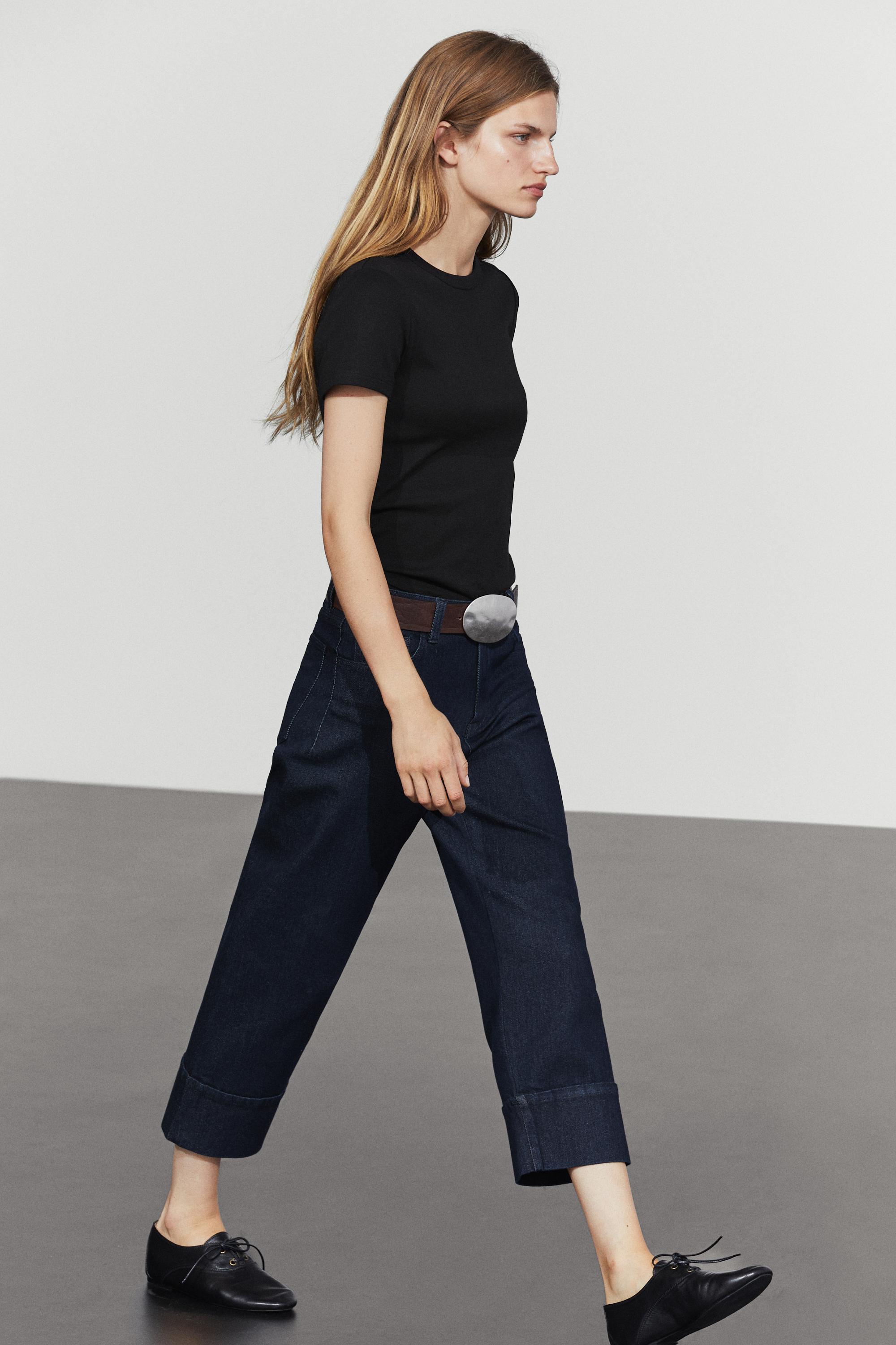 Ribbed short sleeve T-shirt